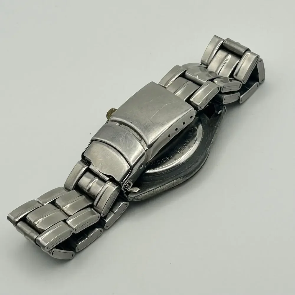 Sergio Valente Silver-tone Stainless Steel with Day Display Watch New Battery